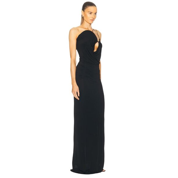 Christopher Esber Wave Coil Dress in Black 2 New Womens Maxi Gown - Picture 2 of 16